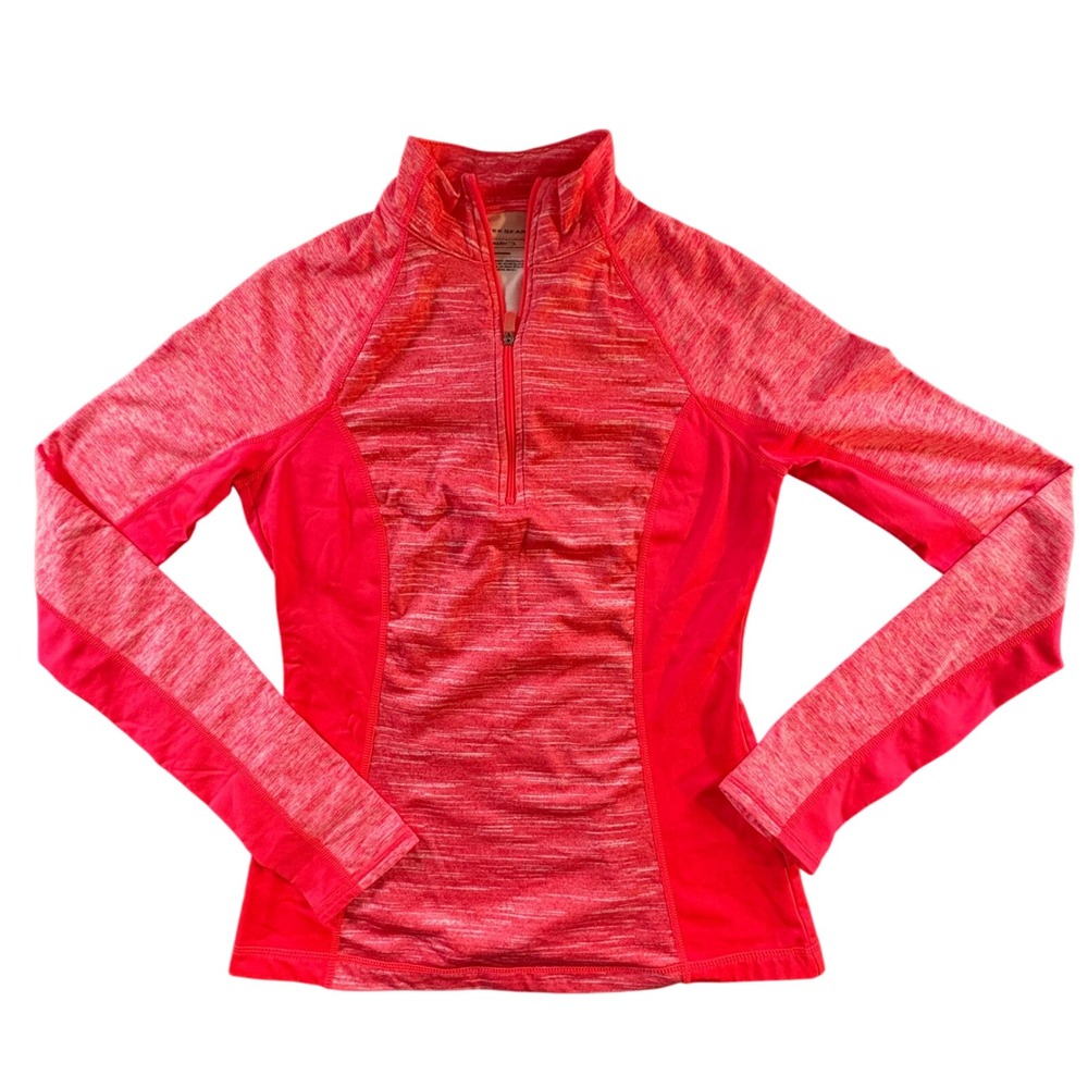 Tek Gear WarmTek Pullover Women XS Pink Excellent Quarter Zip Thumbholes Active